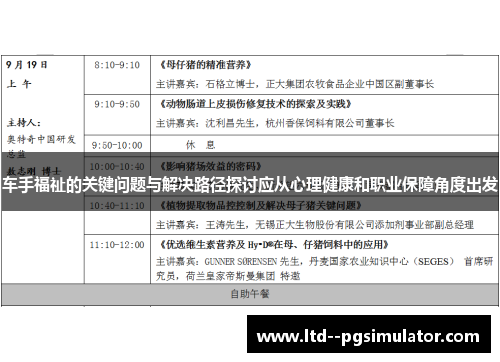 车手福祉的关键问题与解决路径探讨应从心理健康和职业保障角度出发
